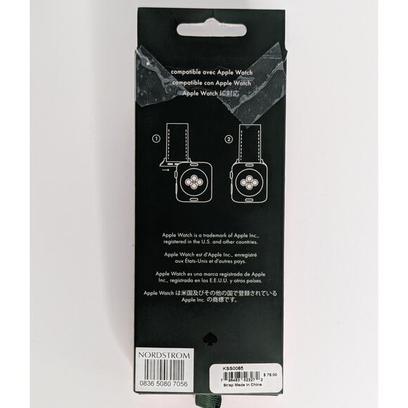 Kate Spade Black Leather Apple Watch Band 38mm/40mm - Picture 3 of 6